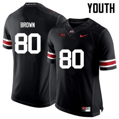 NCAA Ohio State Buckeyes Youth #80 Noah Brown Black Nike Football College Jersey IKB1545JC